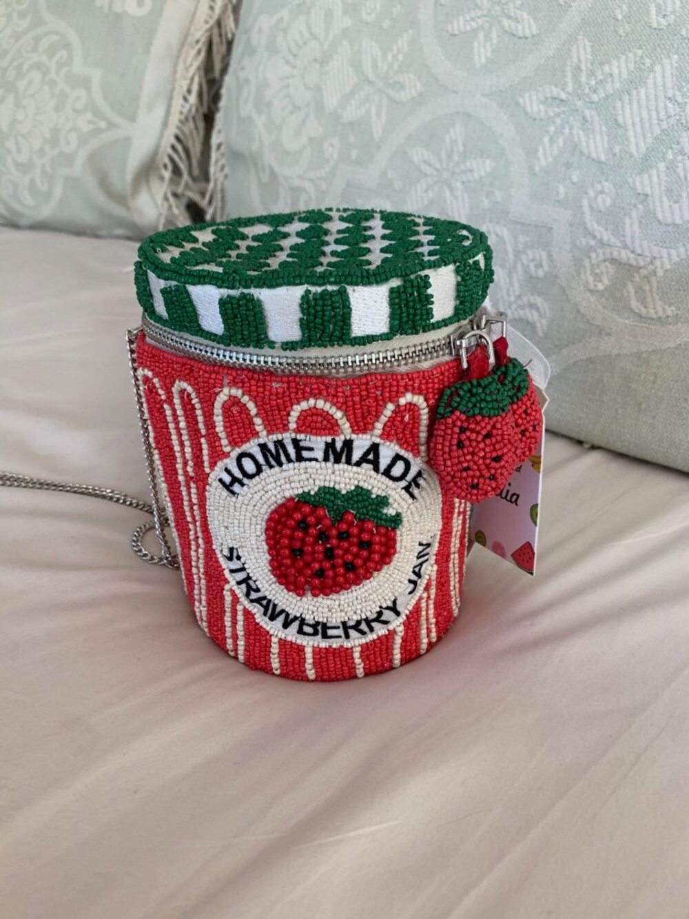 🍓Viral Strawberry Jam Beaded Bag 🍓 NWT Handmade in India